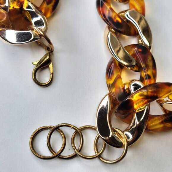 Chunky Brown Gold Choker Statement Necklace - Picture 9 of 10